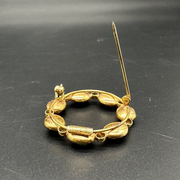 Vintage Brooch Pin Alice Caviness Gold Filled Scarab Egyptian Revival Gemstones - Picture 5 of 9